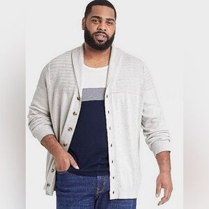 Goodfellow & Co Men's Standard Fit Cardigan Gray Mist Sweater